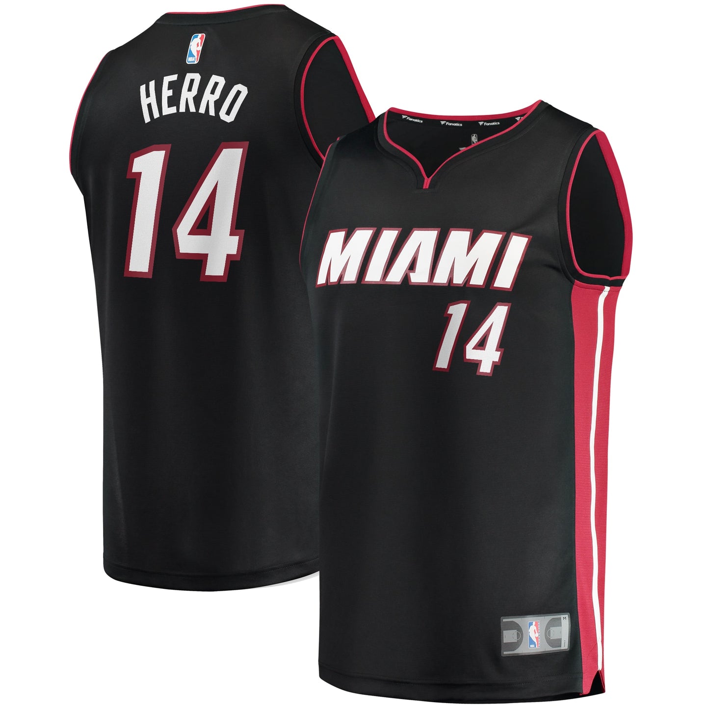 Tyler Herro Miami Heat Fanatics Branded Fast Break Replica Jersey Black - Icon Edition